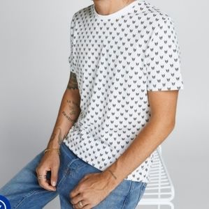 Jack & Jones Men's Daxton Dog Print Cotton Short Sleeve T-Shirt Size Large